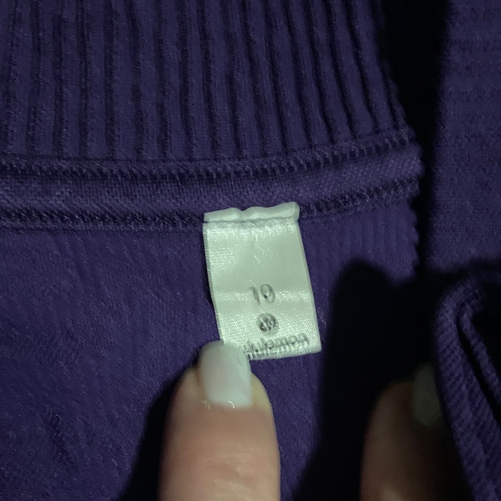Lululemon Rest Less 1/2 Zip Size 10 Dark Court Purple - Picture 2 of 7